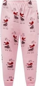 img 2 attached to Long Sleeve Cotton Pajama Set For Girls - Winter Sleepwear With Cute Giraffe Design (Size 10T)