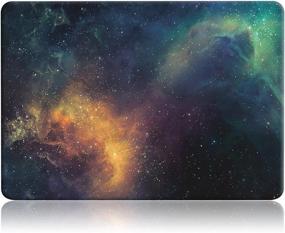 img 2 attached to Galaxy Pattern Hard Case For MacBook Pro 15 Inch With Touch Bar & USB-C 2016-2019 Release Model A1990 A1707 - Nebula/Green By UESWILL