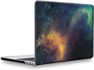жесткий чехол galaxy pattern для macbook pro 15 дюймов с сенсорной панелью и usb-c 2016-2019 года выпуска модель a1990 a1707 - туманность/зеленый от ueswill логотип
