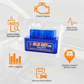 img 1 attached to 🚗 Professional Bluetooth Mini ELM327 OBDII Car Diagnostic Scanner and Code Reader for Android Windows - Auto Failure Detector & Scan Tool