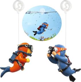 img 4 attached to 🐠 Enhance Your Aquarium's Appeal with SUPTEC 2-Pack Cute Little Diver Fish Tank Decorations: Perfect Floating Aquarium Accessories and Fun Playmates for All Fish and Tanks!
