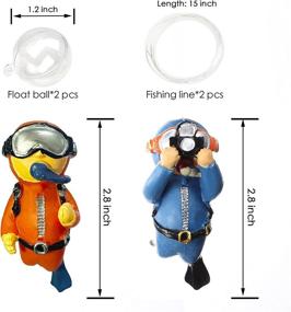 img 2 attached to 🐠 Enhance Your Aquarium's Appeal with SUPTEC 2-Pack Cute Little Diver Fish Tank Decorations: Perfect Floating Aquarium Accessories and Fun Playmates for All Fish and Tanks!