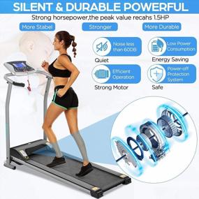 img 3 attached to Folding Electric Treadmills Foldable For Home Running Machine With LCD Monitor,Pulse Grip And 12 Preset Program Walking Jogging Exercise Machine For Family Office Gym No Installation