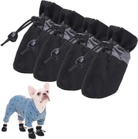 img 4 attached to SATTARO Paw Protector Dog Shoes for Hot Pavement with Reflective Straps - Non-Slip Cat & Dog Boots for Small and Medium Pets