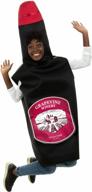 spook-tacular sweet red wine bottle costume for adults - unisex one-size outfit logo