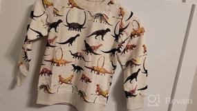img 6 attached to 🦖 Dino-themed Azalquat Crewneck Sweatshirt: Trendy Long-Sleeved Boys' Clothing