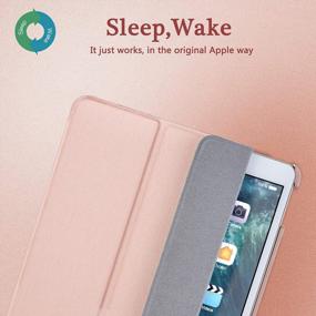 img 1 attached to RooCASE IPad Pro 12.9 Case, Optigon Lightweight Slim Shell Trifold Folio Stand With Auto Sleep/Wake For Apple 2017 & 2015 Models - Rose Gold Gray