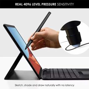 img 3 attached to Uogic Pen for Microsoft Surface: Slim, Lightweight, 4096 Pressure Sensitivity, Tilt & Palm Rejection, Quick Charge, Flex & Soft HB Tip - Compatible with Surface Pro/Go/Book/Studio/Laptop