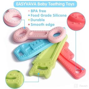 img 2 attached to Замораживаемые безопасные игрушки для зубов для младенцев от 0 до 6 месяцев, 👶 Гарантируют безопасность и успокаивают дискомфорт при прорезывании зубов у малыша, идеальные жевательные игрушки для новорожденных.