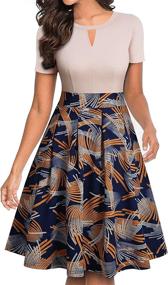 img 4 attached to YATHON Patchwork Business Hawaiian YT018 Black Women's Clothing at Dresses