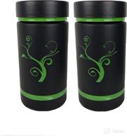 waterproof, shatterproof stash jar set - 2 pack of excellent quality, leak proof - 5 oz, black логотип