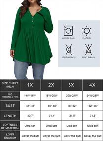 img 2 attached to Flowy And Feminine: Plus-Size Henley Tunic Tops For Women By Allegrace