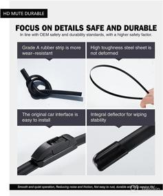 img 1 attached to 🚗 Dodge Journey 2010-2018 Silent Wipers - FAPIUO Front and Rear Windshield Wipers 24"/19"+12" Full Blade Set (3 Pack) - Find Superior Replacement!