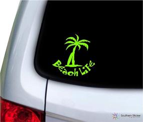 img 1 attached to Beach Life Palm Tree Surfboard 3 Exterior Accessories for Bumper Stickers, Decals & Magnets