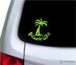 beach life palm tree surfboard 3 exterior accessories for bumper stickers, decals & magnets logo