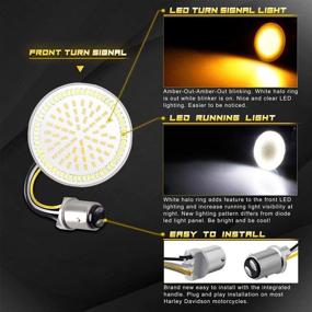 img 3 attached to 🔦 NTHREEAUTO 1157 LED Front Turn Signals Smoked Lens Cover - 2 Inch Bullet Motorcycle Running Lights. Compatible with Harley Dyna, Sportster, Street Glide, Road King, Softail. Upgraded SMD Bulbs for 2nd Generation Enhancement.