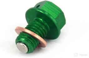 img 1 attached to 🔩 JFG RACING Green CNC Billet Aluminum M12mmP1.5mm Magnetic Oil Drain Plug Bolt For Kawasaki KX65 KX85 KX100 KX125 KX250 KX500 KX250F KX450F 250SB KLX250 D-TRACKER 98-2016
