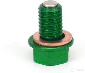 img 4 attached to 🔩 JFG RACING Green CNC Billet Aluminum M12mmP1.5mm Magnetic Oil Drain Plug Bolt For Kawasaki KX65 KX85 KX100 KX125 KX250 KX500 KX250F KX450F 250SB KLX250 D-TRACKER 98-2016