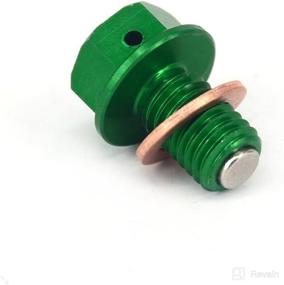 img 2 attached to 🔩 JFG RACING Green CNC Billet Aluminum M12mmP1.5mm Magnetic Oil Drain Plug Bolt For Kawasaki KX65 KX85 KX100 KX125 KX250 KX500 KX250F KX450F 250SB KLX250 D-TRACKER 98-2016