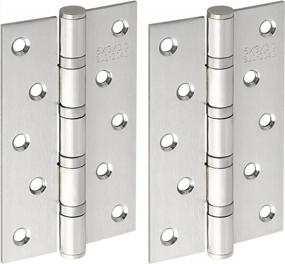 img 4 attached to 2 Pcs Alise Door Hinge Ball Bearing - Quiet & Smooth Wooden 5X3 Inch 3Mm-Thicker Square Corner, Stainless Steel Brushed Nickel