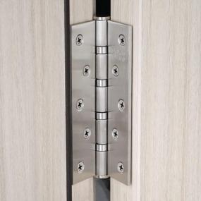 img 1 attached to 2 Pcs Alise Door Hinge Ball Bearing - Quiet & Smooth Wooden 5X3 Inch 3Mm-Thicker Square Corner, Stainless Steel Brushed Nickel
