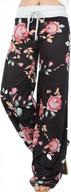 семейные женские пижамные брюки палаццо с цветочным принтом и цветочным принтом в горошек: удобные, мягкие и эластичные брюки для отдыха логотип