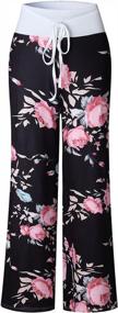 img 2 attached to Famulily Women'S Floral/Polka Floral Print Palazzo Pajama Pants: Comfy, Soft And Stretchy Lounge Bottoms