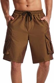 img 2 attached to Men'S Loose Fit Waterproof Discolor Cargo Shorts 5 For Hiking, Fishing, And Outdoor Activities With Multi Pockets