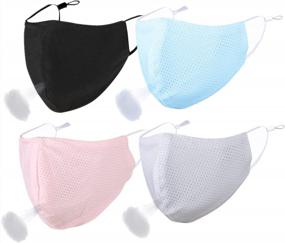 img 1 attached to Reusable Lightweight Thin Athletic Sports Face Mask For Sun UV Protection, Exercise Workout And Outdoor Activities.