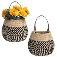 🧺 2-pack jute woven wall hanging organizer storage baskets - ideal for organizing, small storage, flower plants, baby nursery & kids - rope woven baskets for a perfect gift логотип