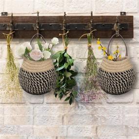 img 3 attached to 🧺 2-Pack Jute Woven Wall Hanging Organizer Storage Baskets - Ideal for Organizing, Small Storage, Flower Plants, Baby Nursery & Kids - Rope Woven Baskets for a Perfect Gift