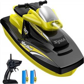 img 4 attached to 🚤 SYMA Q10 RC Motor Boat for Kids and Adults - Remote Control Boat for Pools and Lakes with High Speed of 10km/h, 2.4GHz Frequency, Enhanced Power, Low Battery Alert, and Protective Anti-Collision Shell