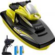 🚤 syma q10 rc motor boat for kids and adults - remote control boat for pools and lakes with high speed of 10km/h, 2.4ghz frequency, enhanced power, low battery alert, and protective anti-collision shell logo