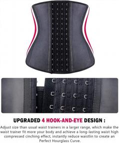 img 2 attached to Women'S Latex Underbust Waist Trainer Corset Cincher Hourglass Body Shaper With 4 Hooks By YIANNA