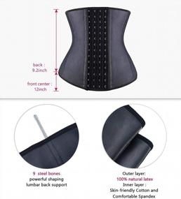 img 1 attached to Women'S Latex Underbust Waist Trainer Corset Cincher Hourglass Body Shaper With 4 Hooks By YIANNA