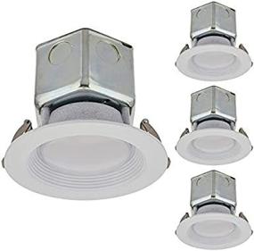 img 3 attached to LEDwholesalers 4" Dimmable Retrofit 10W LED Downlight White Trim 90-CRI With Junction Box, ETL & Energy Star (4-Pack), Warm White 3000K, 2223WWx4