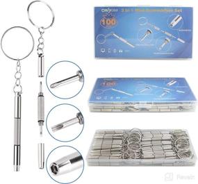 img 4 attached to 🔧 100 Pack Glasses Repair Kit: Phillips, Flat, Hex Head Screwdrivers for Eyeglasses, Sunglasses, Watch, Cellphone, PC, Camera - 3 in 1 Mini Repair Kits