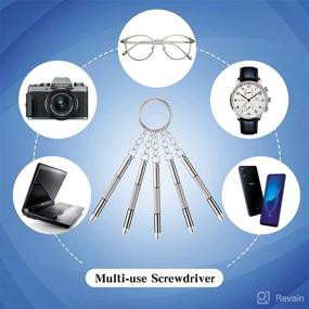 img 1 attached to 🔧 100 Pack Glasses Repair Kit: Phillips, Flat, Hex Head Screwdrivers for Eyeglasses, Sunglasses, Watch, Cellphone, PC, Camera - 3 in 1 Mini Repair Kits