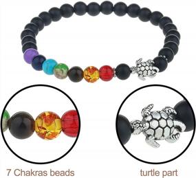 img 2 attached to 7 Chakras Bead Bracelet For Men & Women - 6Mm Lava Rock Yoga Healing, Aromatherapy Diffuser Meditation Strand