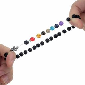 img 3 attached to 7 Chakras Bead Bracelet For Men & Women - 6Mm Lava Rock Yoga Healing, Aromatherapy Diffuser Meditation Strand