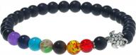 7 chakras bead bracelet for men & women - 6mm lava rock yoga healing, aromatherapy diffuser meditation strand logo