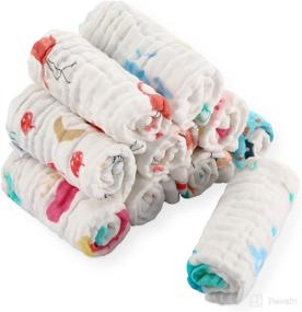 img 2 attached to Qioo Pack Muslin Washcloths Multicolor