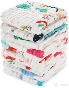 img 4 attached to Qioo Pack Muslin Washcloths Multicolor