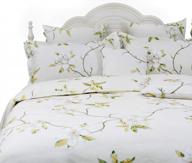 fadfay комплект пододеяльников с белым цветочным принтом - 100% хлопок постельные принадлежности для фермерского дома twin xl size со скрытой застежкой-молнией логотип