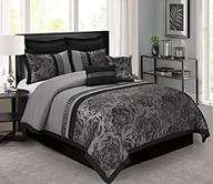 bednlinens 8 piece comforter set king-gray jacquard fabric patchwork-tang bed in a bag king size- soft texture,smooth,good drapability-1 comforter,2 shams,2 euro shams,2 decorative pillows,1 bedskirt logo