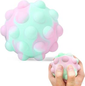 img 4 attached to 🔴 Large Pink Pop Stress Ball Fidget Toy Push Bubble Sensory Game Squeeze Toy 3D Squishy Balls Anti-Stress