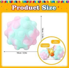 img 1 attached to 🔴 Large Pink Pop Stress Ball Fidget Toy Push Bubble Sensory Game Squeeze Toy 3D Squishy Balls Anti-Stress