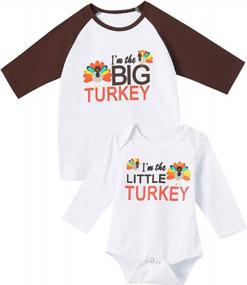 img 4 attached to Thanksgiving Turkey Big Little Brother Sister Matching T-Shirt For Boys And Girls By Aslaylme