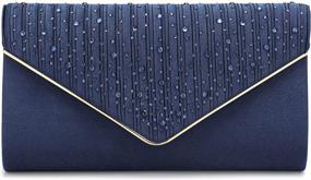 img 1 attached to Sparkling Satin Rhinestone Clutch: The Perfect Accessory For Formal Occasions And Weddings