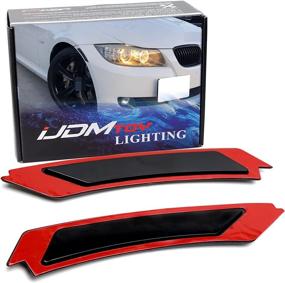 img 4 attached to 🚘 iJDMTOY Euro Dark Smoked Lens Front Bumper Side Markers for 2009-2012 BMW E90/E91 3 Series LCI Models - Replace OEM Amber Yellow Reflector Assy